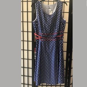 Robbie Bee Blue Polka Dot Dress Sz 12